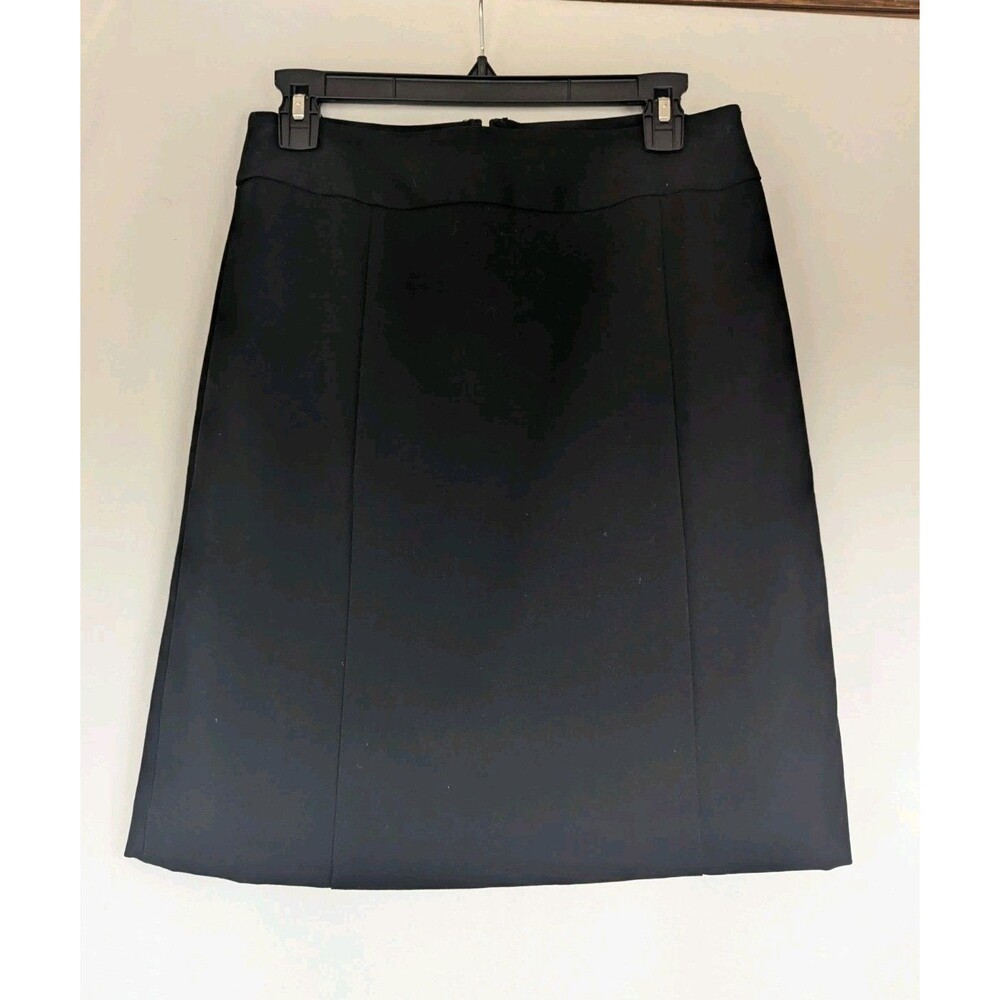 DKNY Jeans Women’s Sz 6 Black Polyester Blend Midi Skirt Back Slits NWT